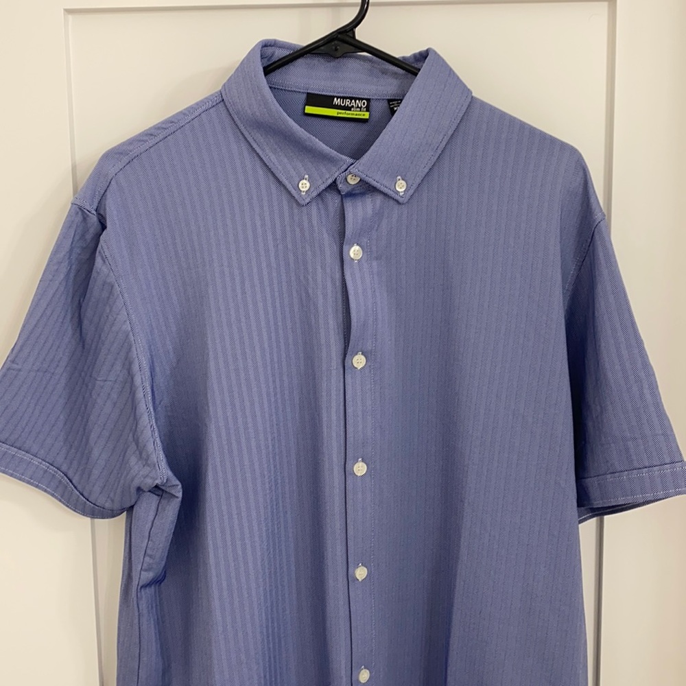 Blue button down golf shirt